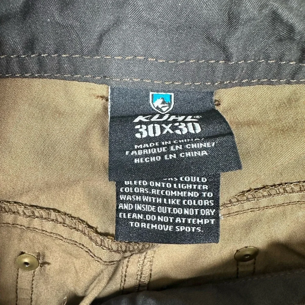Kuhl Pants Mens 30x30 Brown Revolvr Vintage Patina Dye Outdoor Hiking Nature